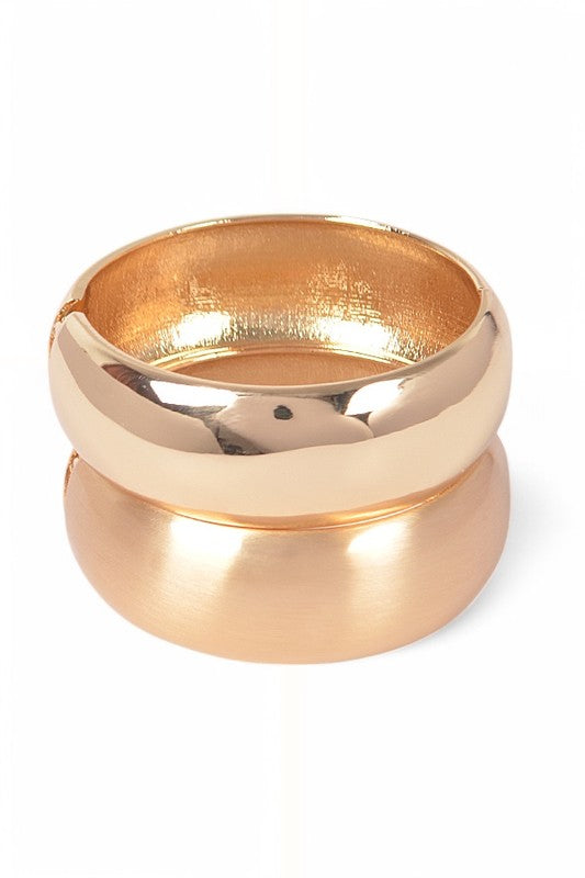 Textured 2 PC Hinged Bangle Set