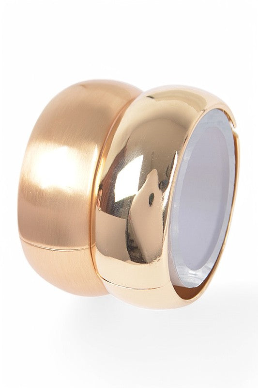 Textured 2 PC Hinged Bangle Set