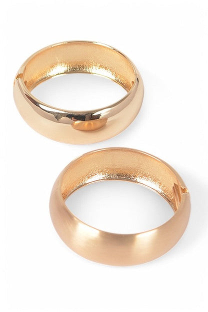 Textured 2 PC Hinged Bangle Set