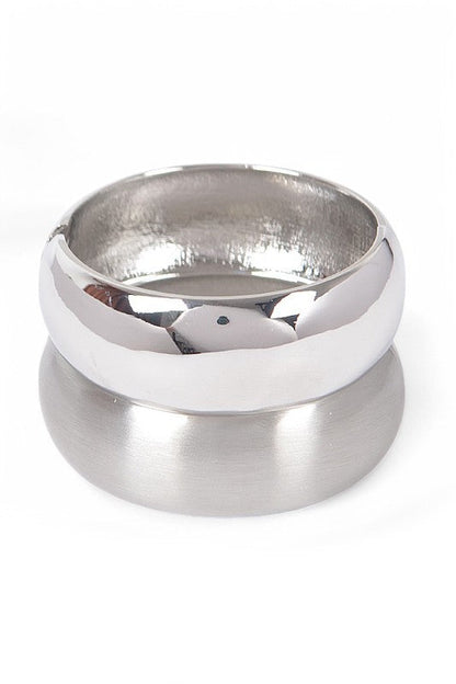 Textured 2 PC Hinged Bangle Set