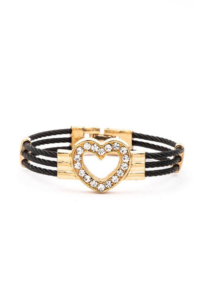 Heart Charm Kid Size Stainless Steel Bracelet