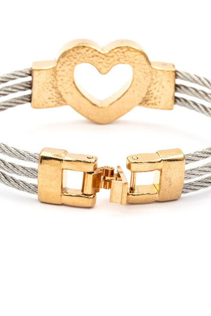 Heart Charm Kid Size Stainless Steel Bracelet