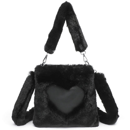 Women Fluffy Shoulder Bag Top-handle Bag Female Autumn Winter Handbag