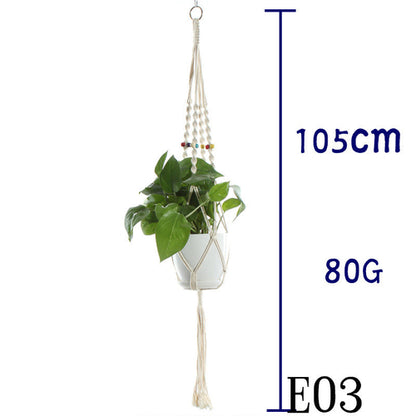 Flower Pot Net Bag Beige Cotton Rope Indoor Plant Hanger Hanging