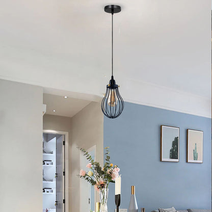 Black Cage Pendant Light Kitchen E27 ~3398