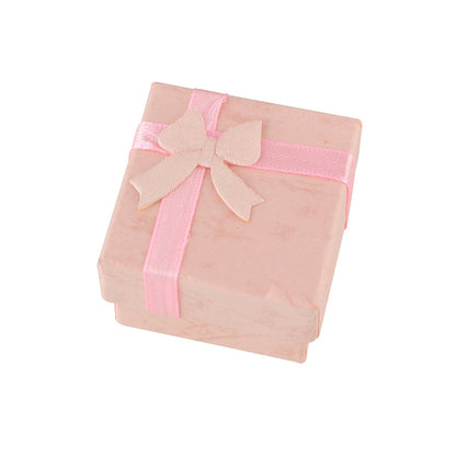 Pink Red Cardboard Square Jewellery Gift Boxes for Rings with Lid
