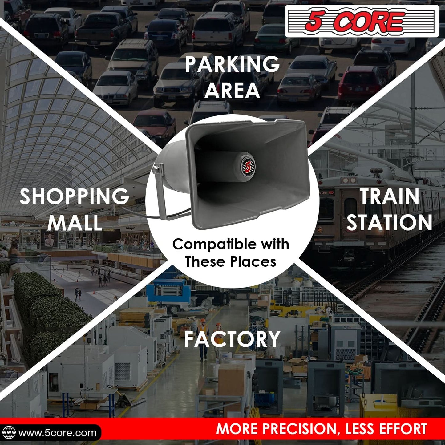 5 Core PA Horn Speaker Outdoor Siren Loudspeaker 35W RMS Loud