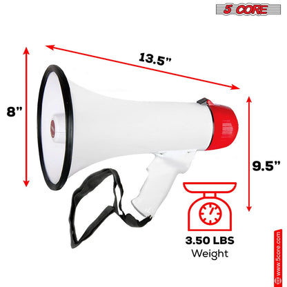 5Core Megaphone Bullhorn Speaker 50W Bull Horn Cheer Megafono 300