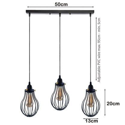 Black Cage Pendant Light Kitchen E27 ~3398