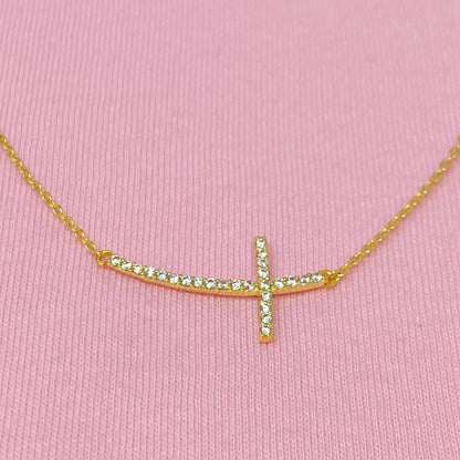 Shiny Side Cross Necklace