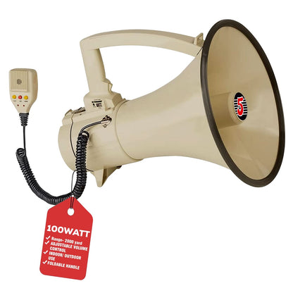 5Core Megaphone Bullhorn Speaker 100W Bull Horn Cheer Megafono 2000