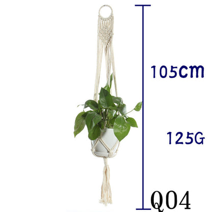 Flower Pot Net Bag Beige Cotton Rope Indoor Plant Hanger Hanging