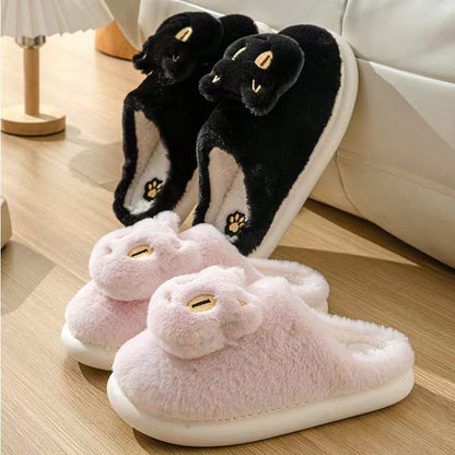 Cotton Cat Slippers Soft Plush Comfy Warm Couple Slip-On House Cute