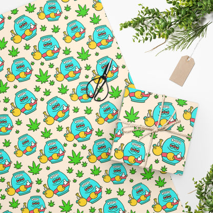 Funny weed marijuana leafs and chips bag Wrapping Paper