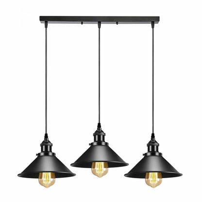 Black Metal Cone Shade Pendant Light Fixture~3393