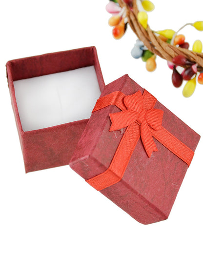 Pink Red Cardboard Square Jewellery Gift Boxes for Rings with Lid