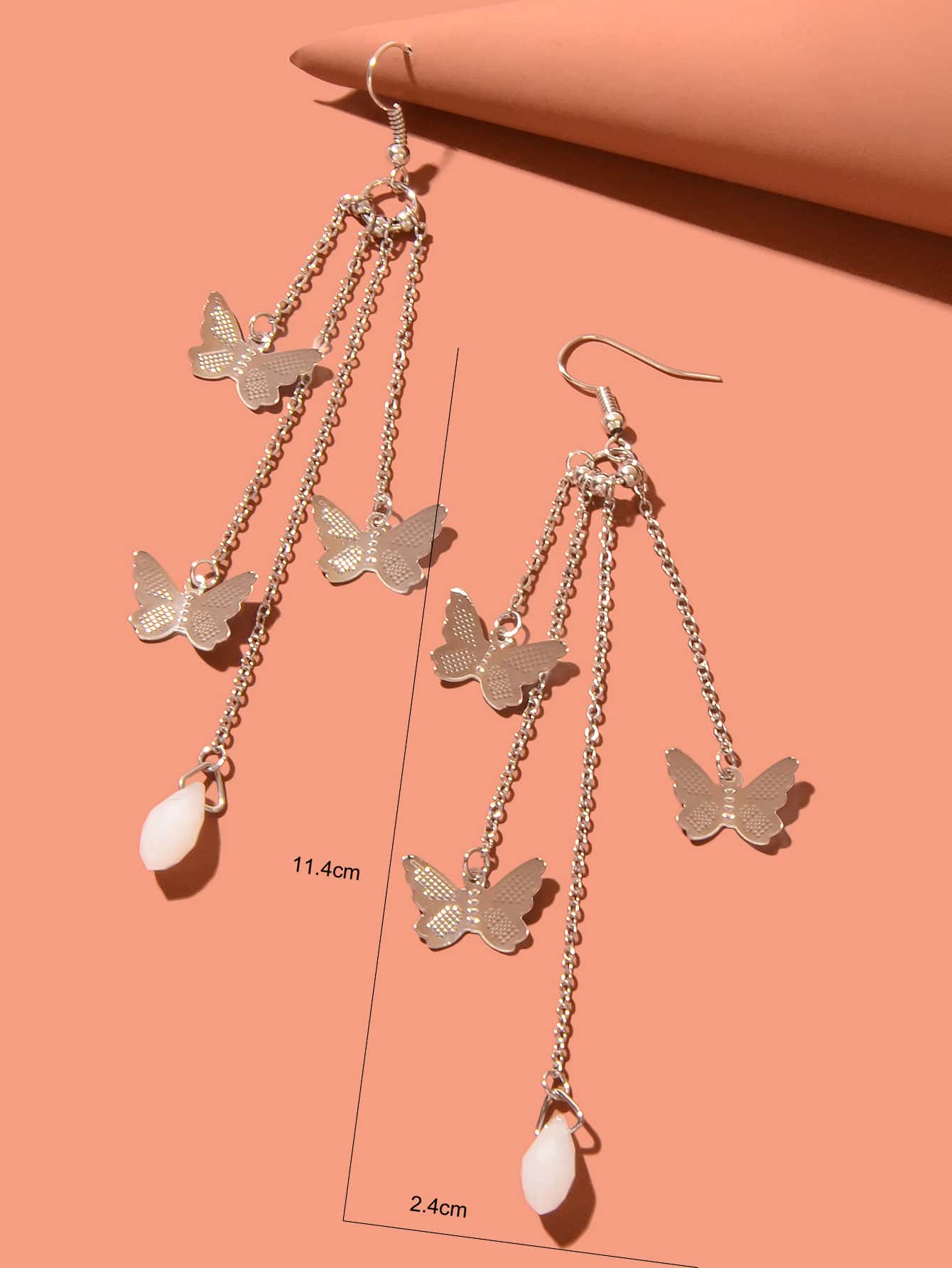 Multi-layer Chains Butterfly Earrings Drop Dangle Ear Hook Jewelry