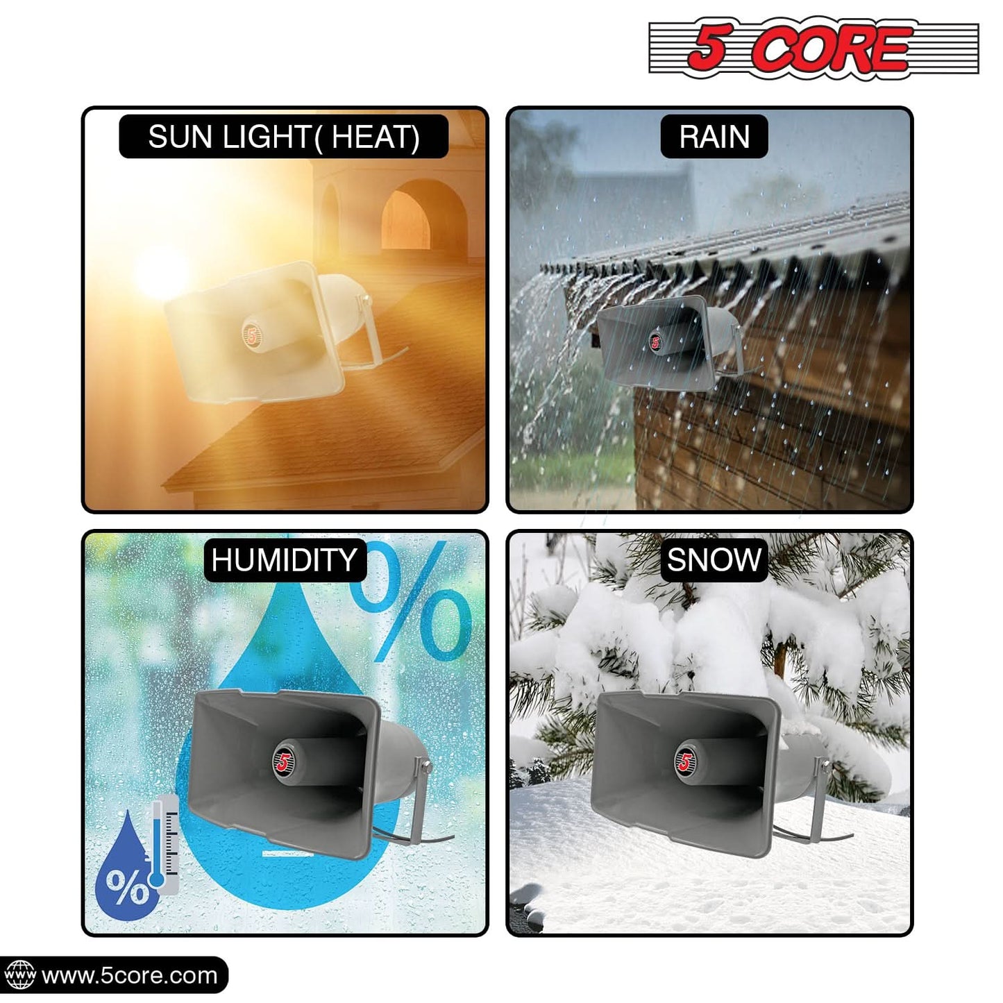 5 Core PA Horn Speaker Outdoor Siren Loudspeaker 35W RMS Loud