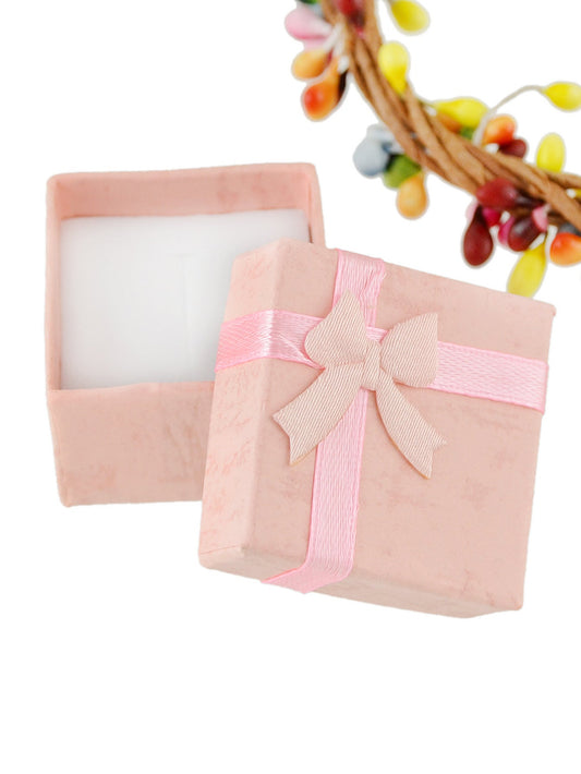 Pink Red Cardboard Square Jewellery Gift Boxes for Rings with Lid