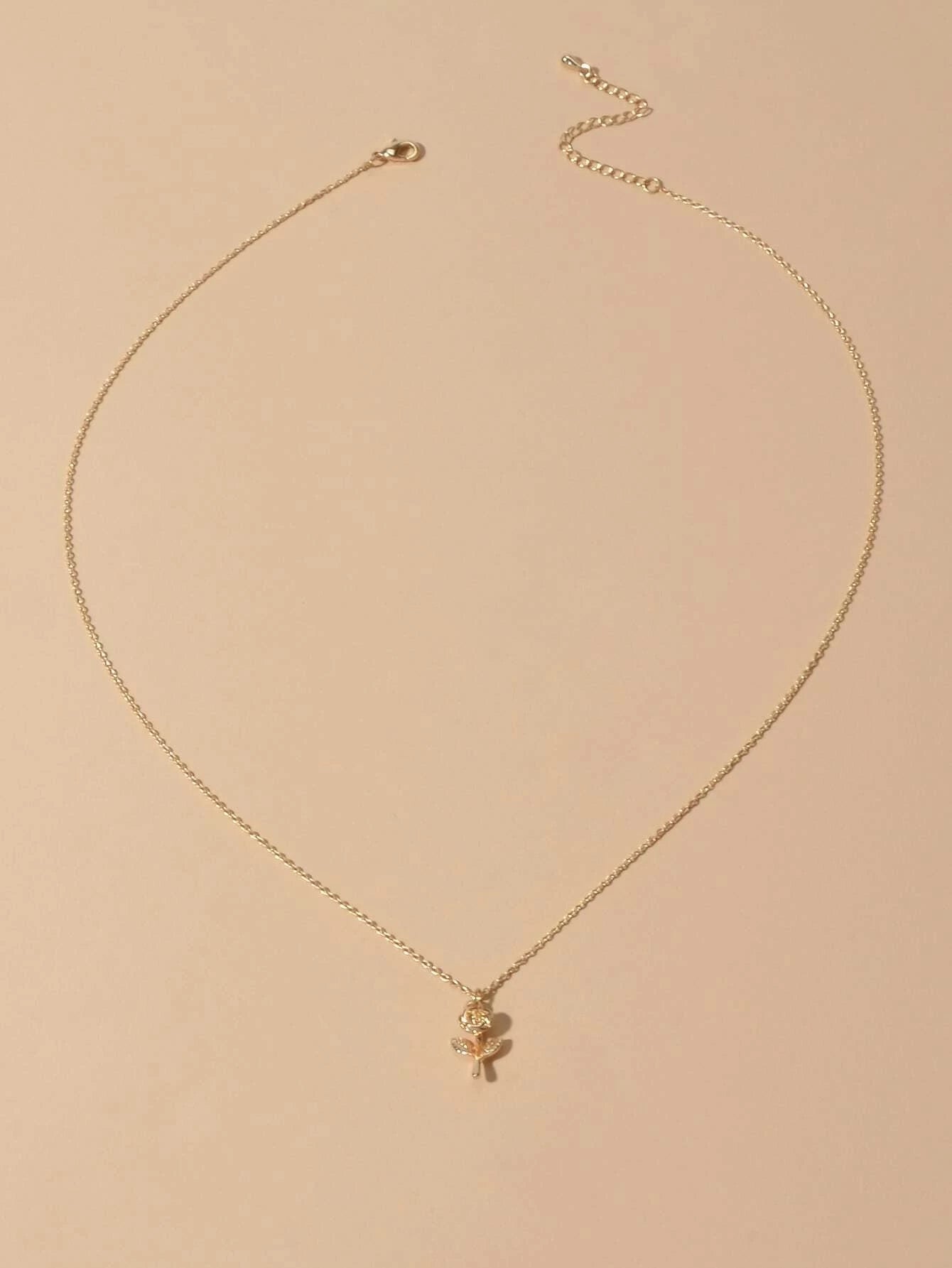 AU Stock Jewellery Gold Chain Rose Flower Charm Necklace Teens Women