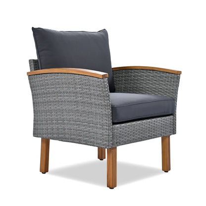 9-Piece Patio Rattan Furniture Set, Outdoor Conversation Set With