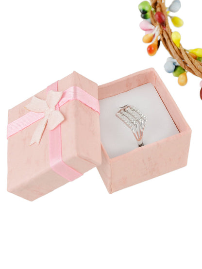 Pink Red Cardboard Square Jewellery Gift Boxes for Rings with Lid