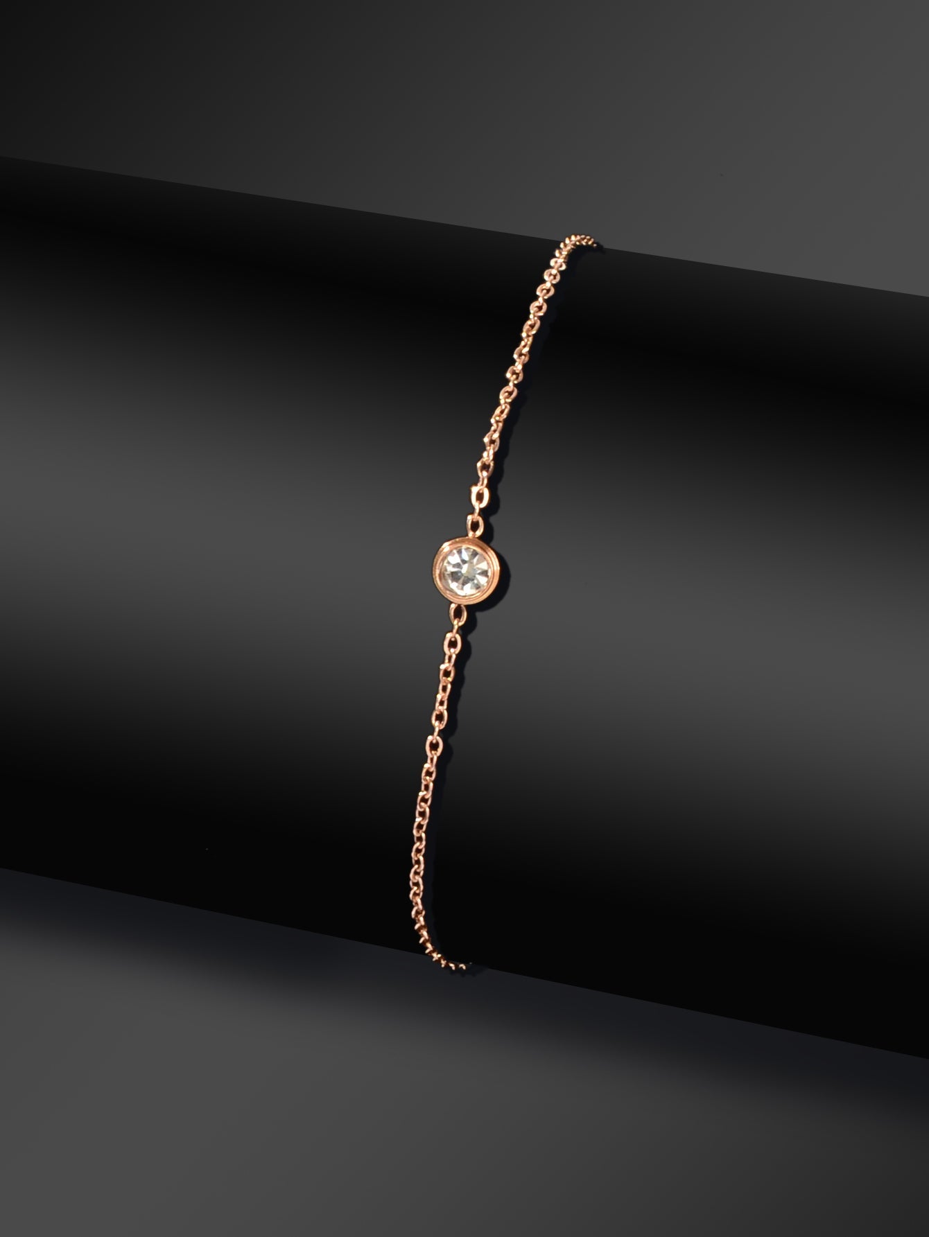 Delicate Summer Beach Rose Gold Chain Rhinstone Charm Anklets Women