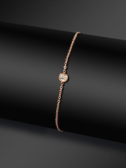 Delicate Summer Beach Rose Gold Chain Rhinstone Charm Anklets Women
