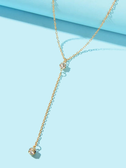 Gold Long Tassel Chain Necklace Elegant Statement Piece Jewelry for