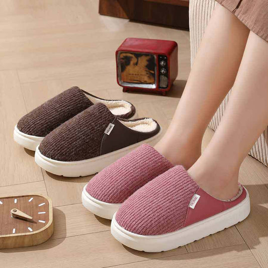 Winter Warm Plush Home Slippers Lightweight Thick Bottom Silent