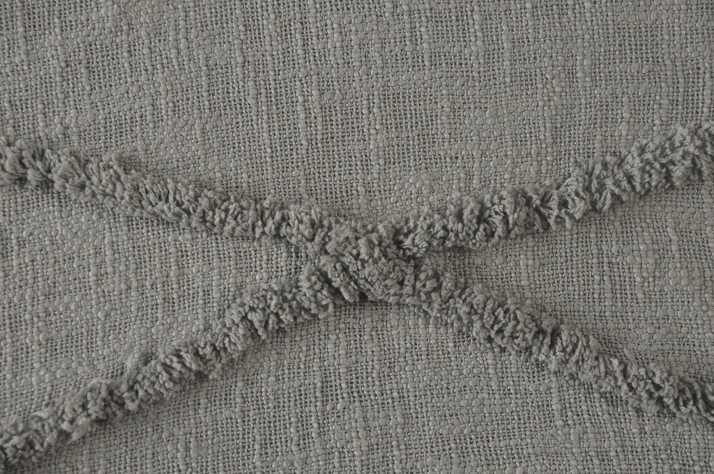 60" X 50" Blue Woven Cotton Throw Blanket with Fringe