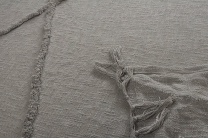 60" X 50" Blue Woven Cotton Throw Blanket with Fringe