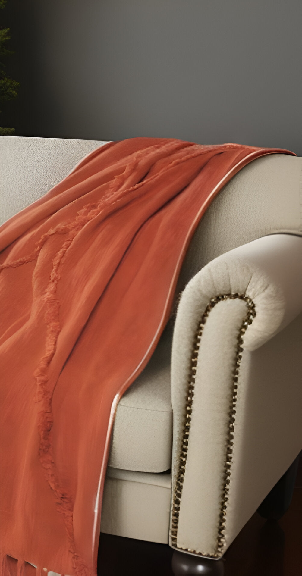 60" X 50" Blue Woven Cotton Throw Blanket with Fringe