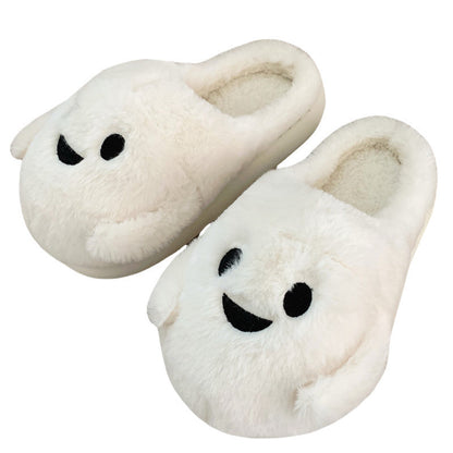 Couple Halloween Cute Little Ghost All-inclusive Cotton Slippers