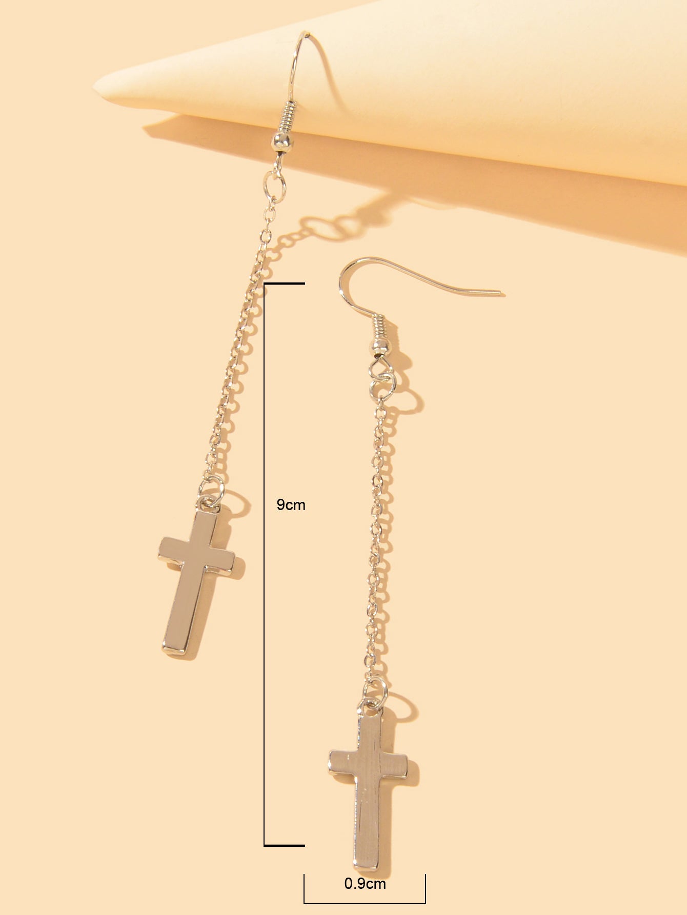 1 Pair Exquisite Long Tassel Cross Charm Earrings Fringe Chain Xmas
