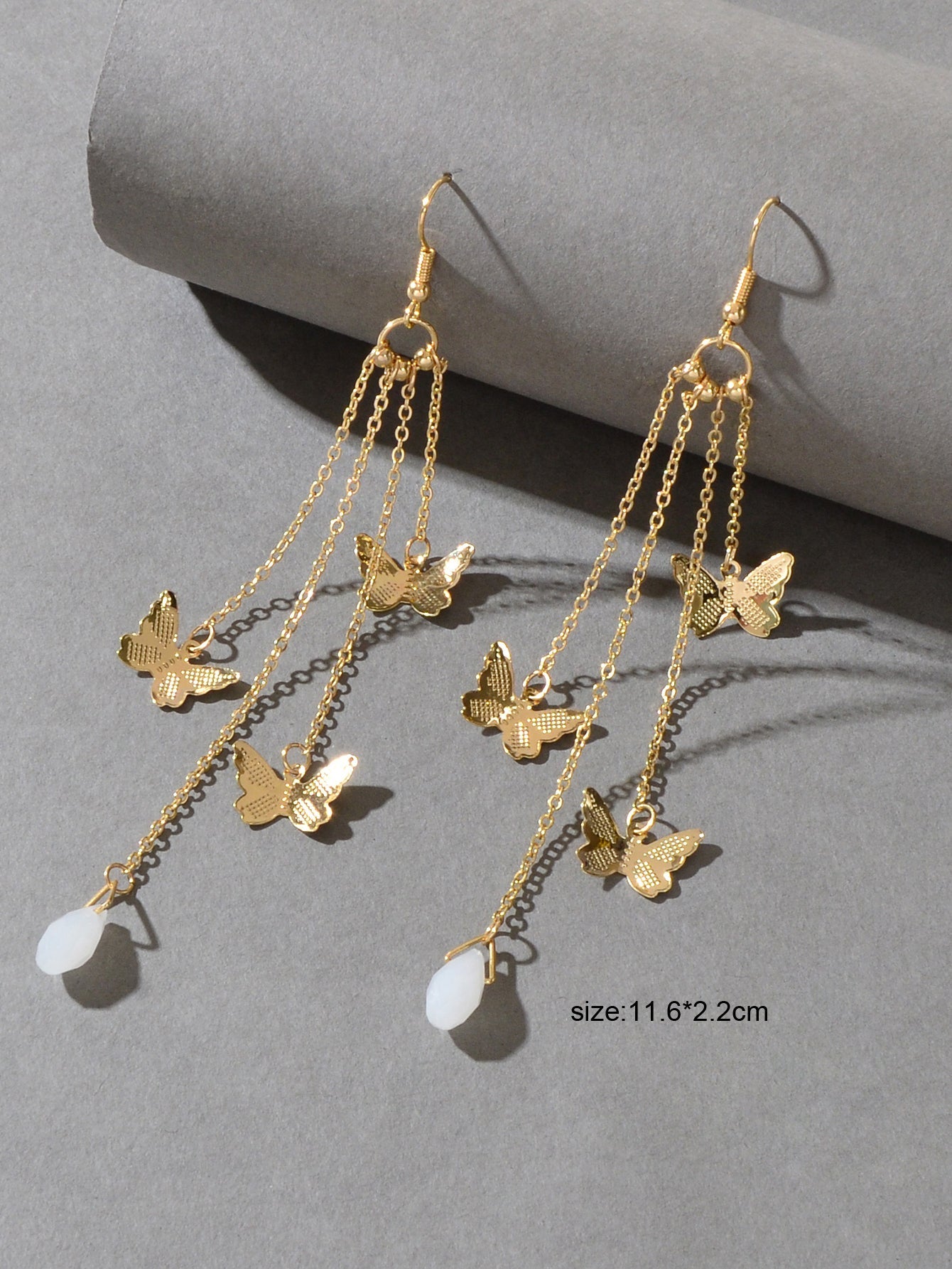 Multi-layer Chains Butterfly Earrings Drop Dangle Ear Hook Jewelry