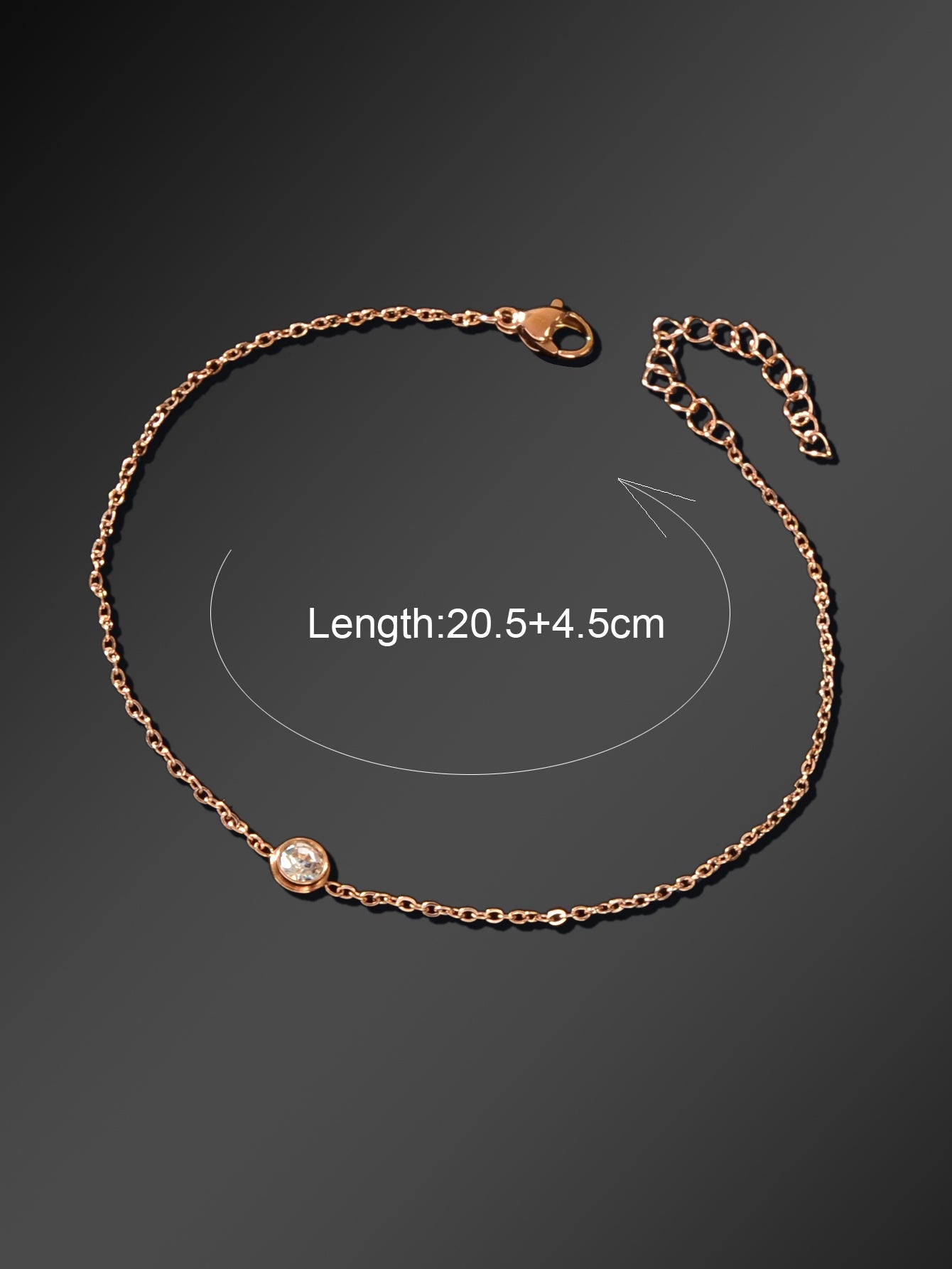 Delicate Summer Beach Rose Gold Chain Rhinstone Charm Anklets Women
