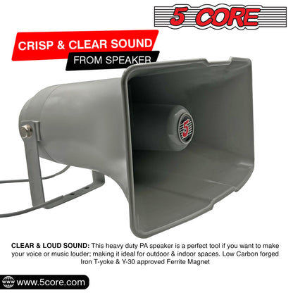 5 Core PA Horn Speaker Outdoor Siren Loudspeaker 35W RMS Loud