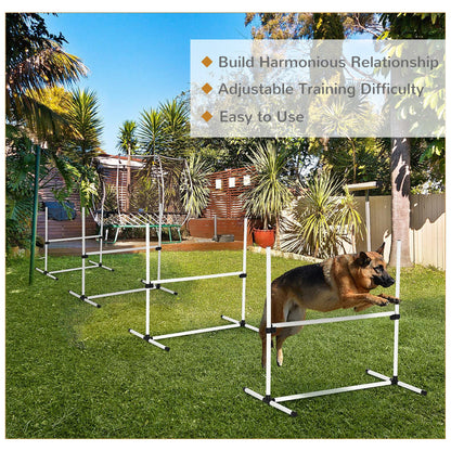 4-piece Dog Agility Training Equipment With Height-adjustable Jumping