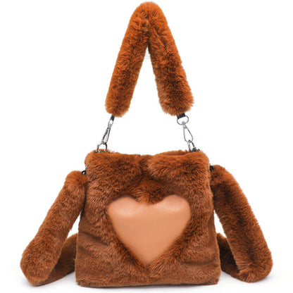 Women Fluffy Shoulder Bag Top-handle Bag Female Autumn Winter Handbag