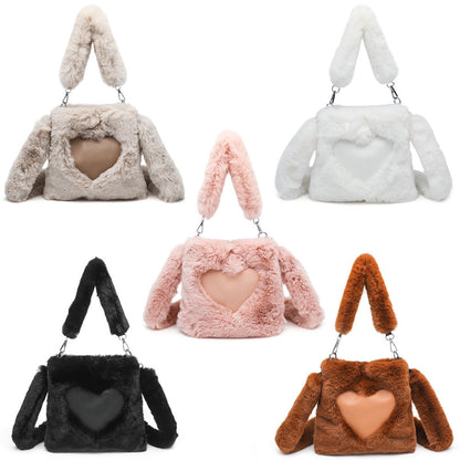 Women Fluffy Shoulder Bag Top-handle Bag Female Autumn Winter Handbag