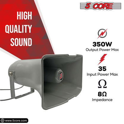 5 Core PA Horn Speaker Outdoor Siren Loudspeaker 35W RMS Loud