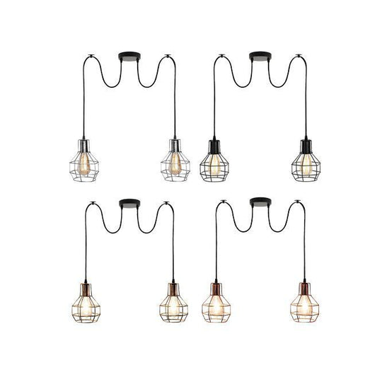 Metal Cage 2 Way Spider Hanging Light~3390