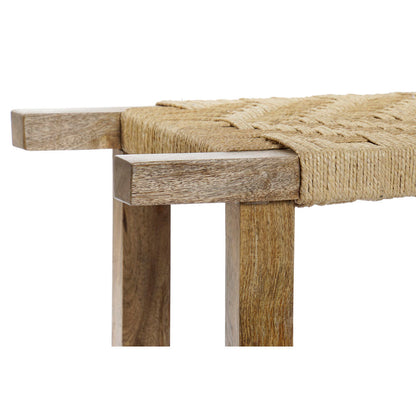 Bench DKD Home Decor Natural Wood Rope Mango wood