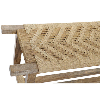 Bench DKD Home Decor Natural Wood Rope Mango wood