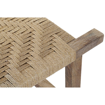 Bench DKD Home Decor Natural Wood Rope Mango wood