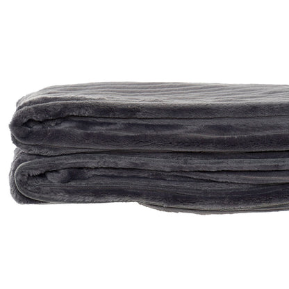 Blanket DKD Home Decor Grey Basic (150 x 200 x 2 cm)