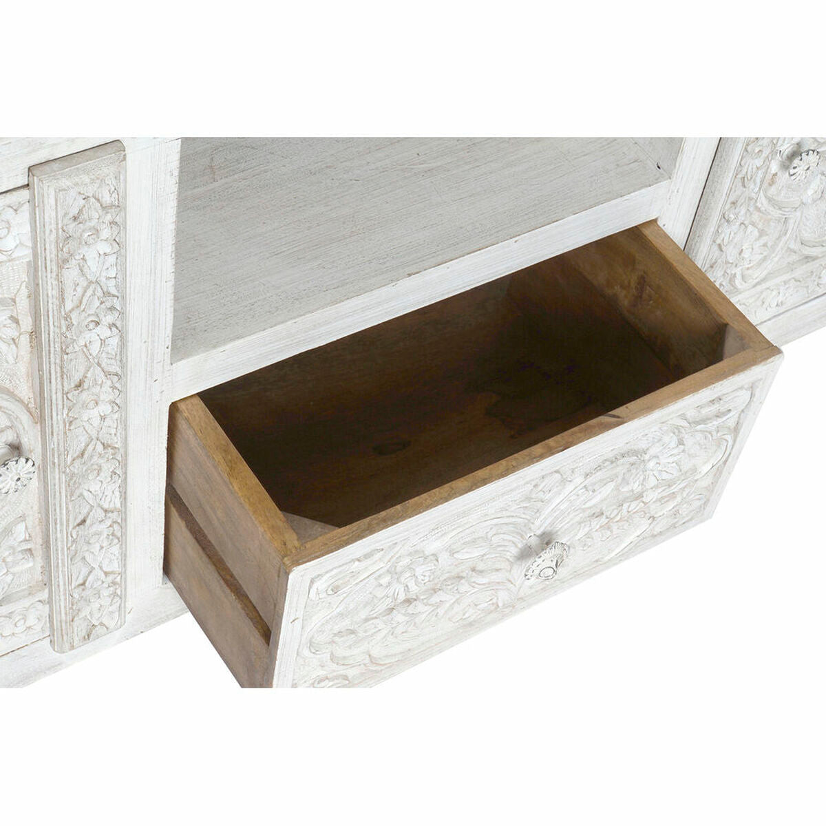 TV furniture DKD Home Decor White 151 x 40 x 60 cm Wood Mango wood