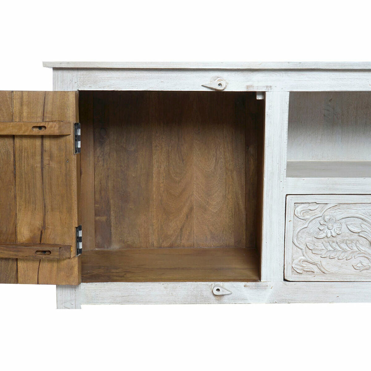 TV furniture DKD Home Decor White 151 x 40 x 60 cm Wood Mango wood