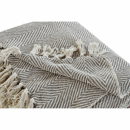Blanket DKD Home Decor Fringe 150 x 200 x 1 cm (2 Units)